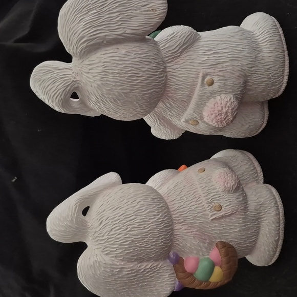Vintage hand painted ceramic bears as easter rabbits bunny bunnies - Picture 4 of 7
